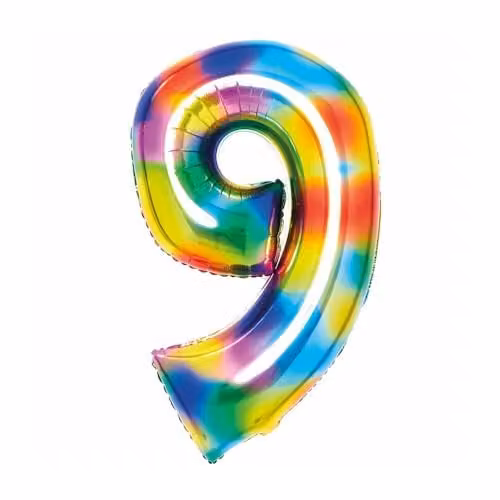 Amscan Large Rainbow Number 9 Hanging Decoration, Multicolour