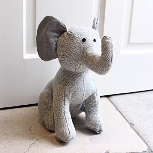 Paoletti Elephant Doorstop in Grey and Beige, H x W x D: 26 x 15 x 24 cm – 2