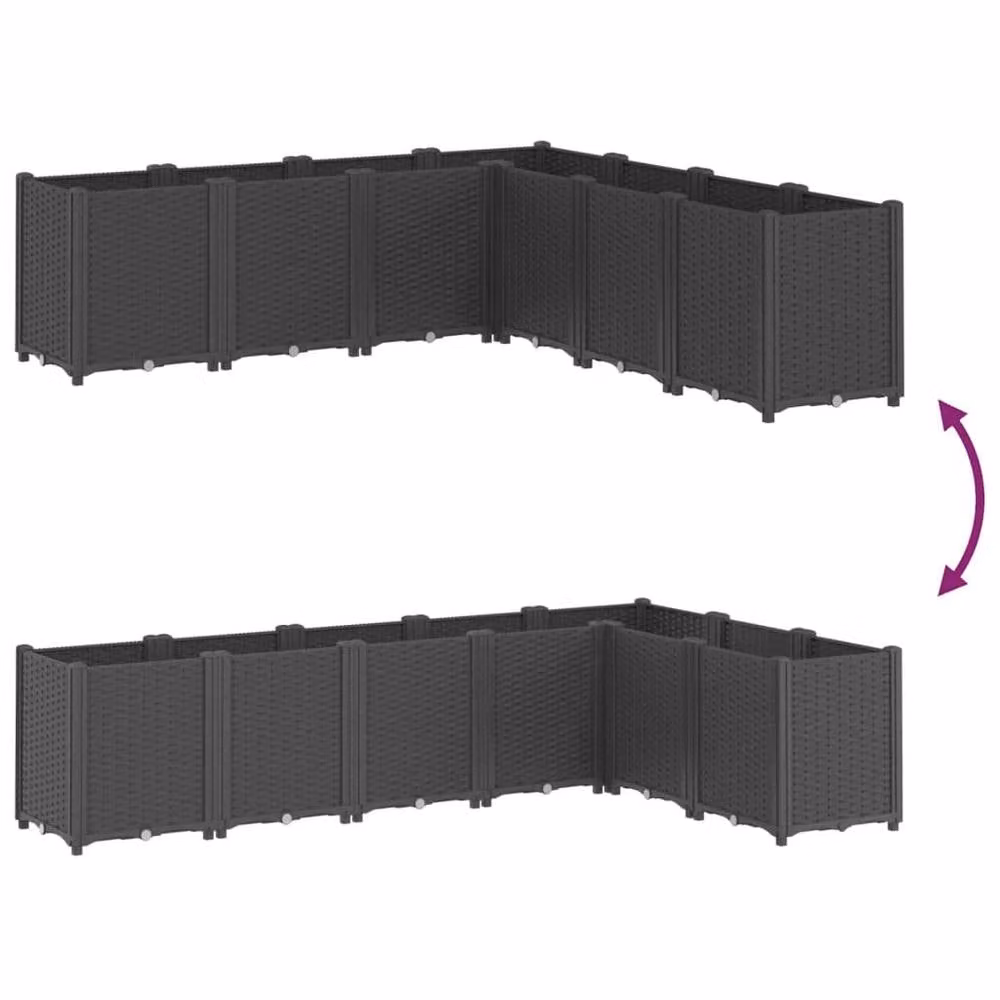 Berkfield Home Black Plastic Garden Planter Tub W: 160 cm, D: 160 cm, H: 53 cm – 3