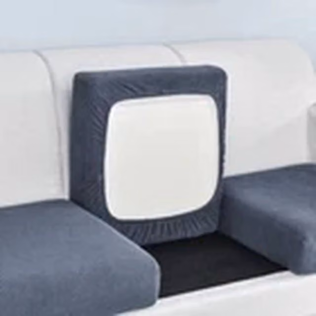 Havendro 3 Seater Sofa Seat Cushion Covers in Dark Grey, Stain Resistant Stretch Elastic Fabric