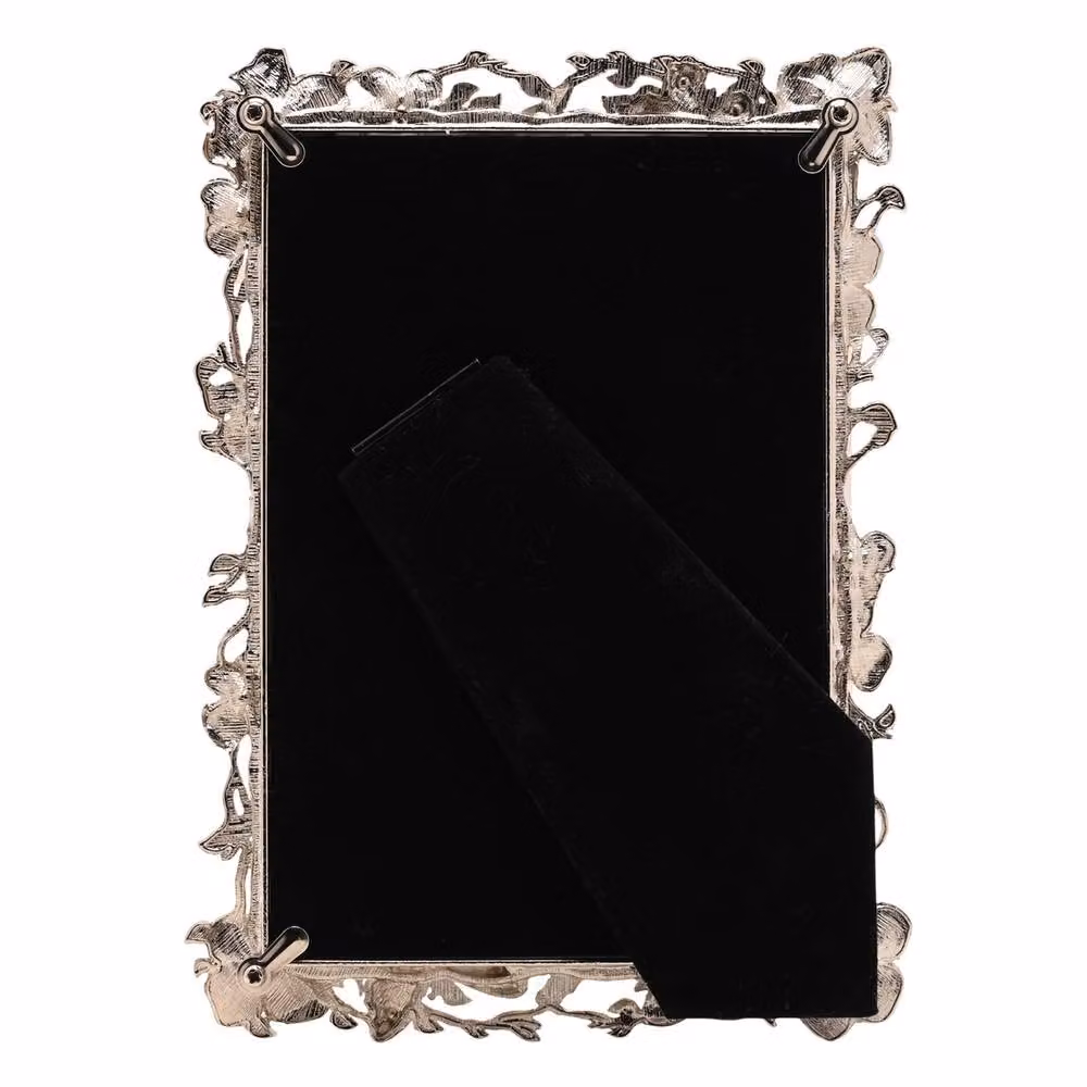 Sophia Floral Butterfly Silver Metal Single Rectangular Tabletop Photo Frame W: 10.16 cm, H: 15.24 cm, D: 1.0 cm – 2