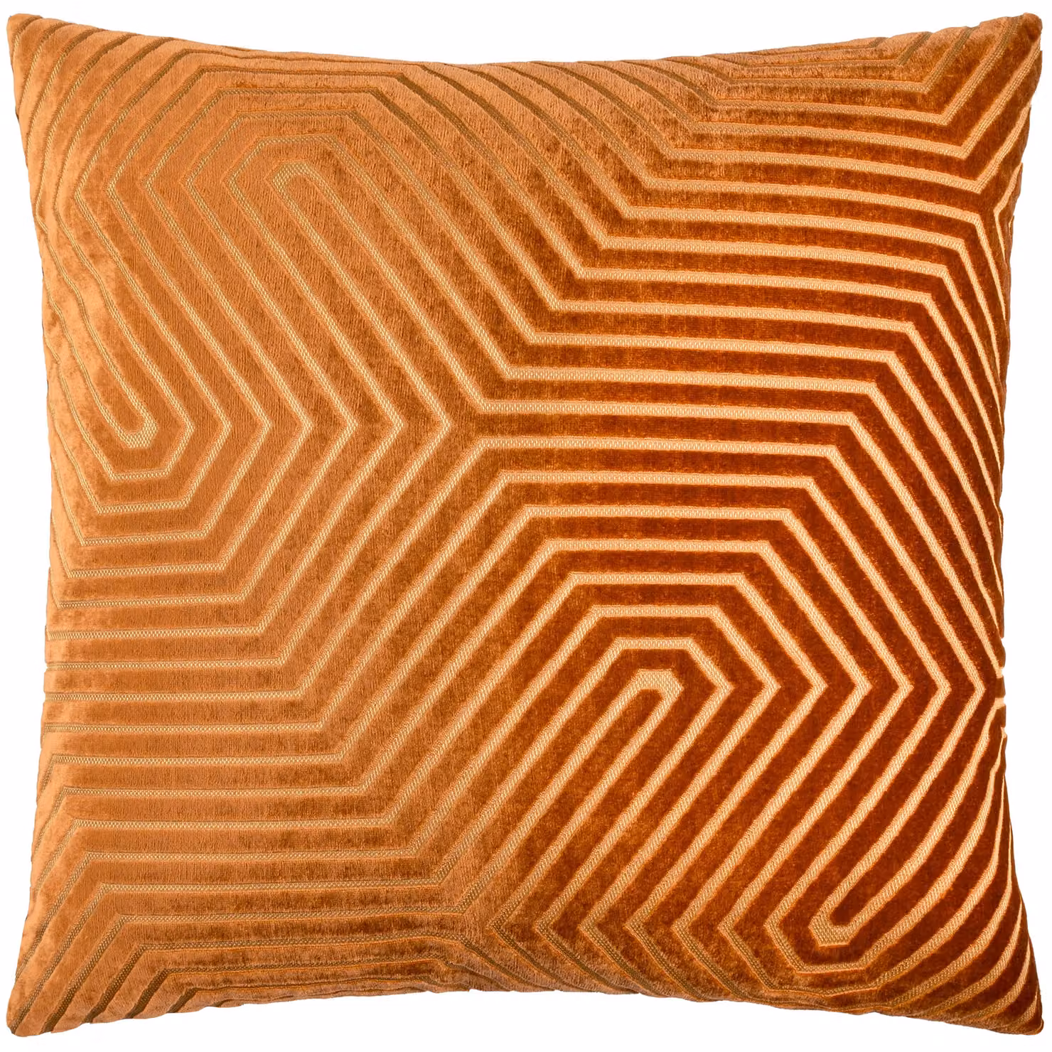 Paoletti Evoke Graphic Velvet Square Cushion in Red and Orange, W/D/H: 55 x 55 x 55 cm – 2
