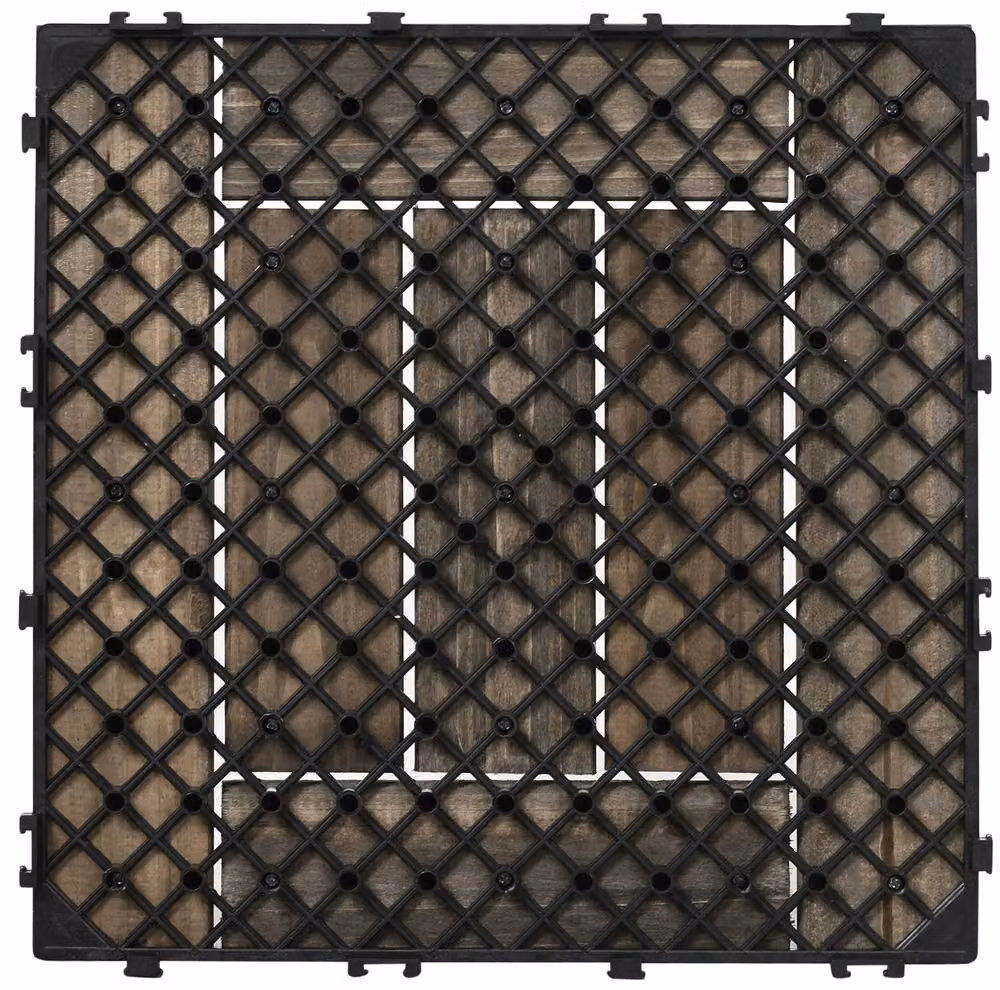 STILVORA Interlocking Decking Tiles, 27 Piece Set, Grey, W/D: 30 x 30 cm – 6