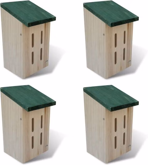 Berkfield Home Butterfly House Set of 4 in Brown and Green, W/D/H: 14 x 15 x 22 cm – 1