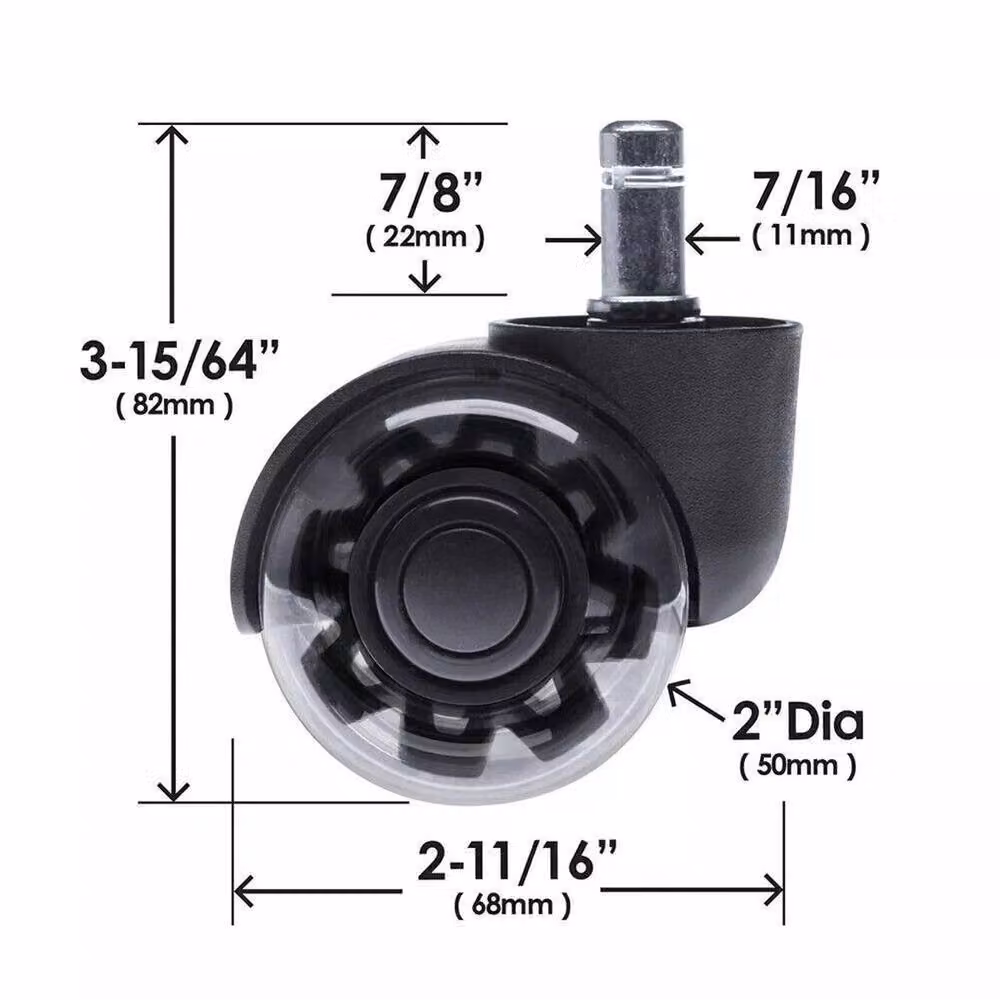 FLAVORA Heavy Duty Office Chair Casters Wheels, Black – 3