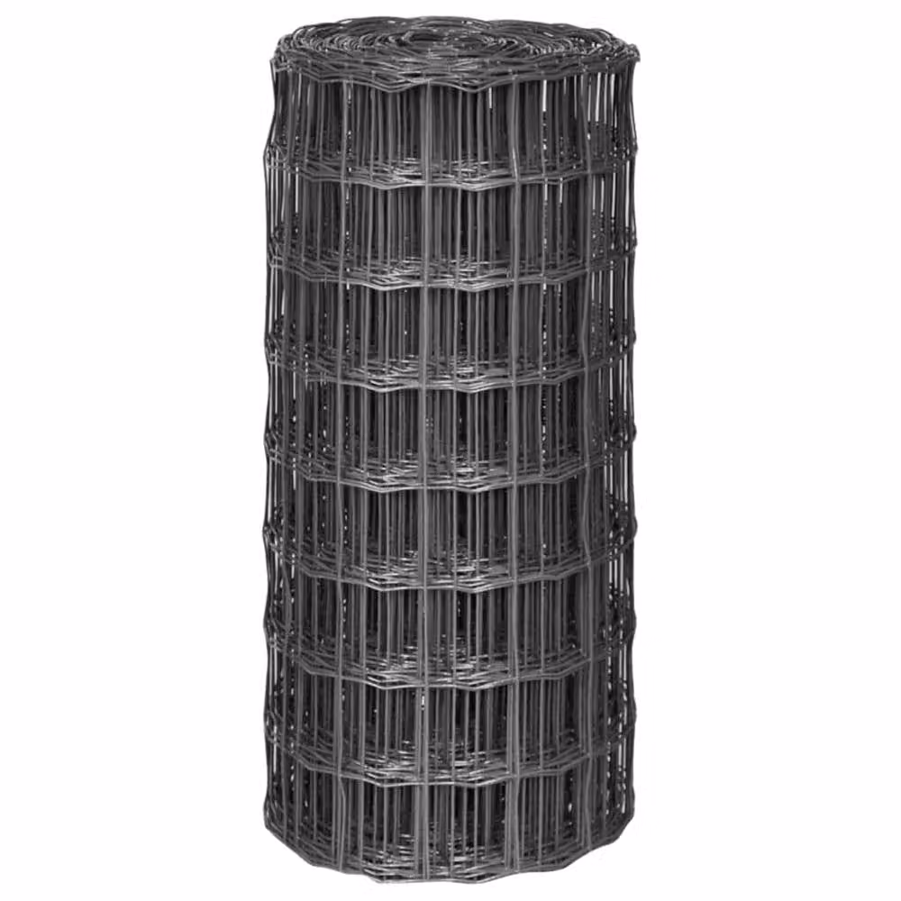 Berkfield Home Beautiful Euro Fence Steel PVC Coated Grey 25 x 0.8 m – 3