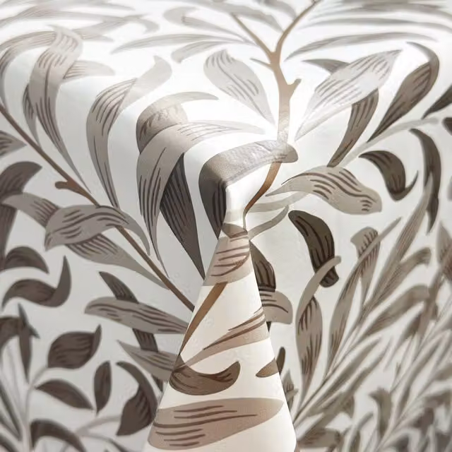 Terrys Floral PVC Tablecloth in White, Brown and Grey