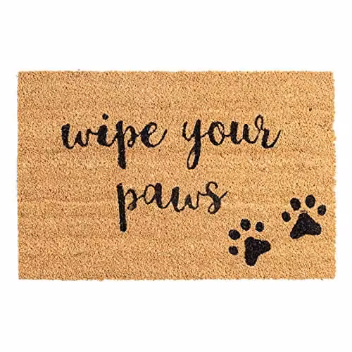 Nicola Spring Paws Coir Door Mat Set of 2, Brown and Multicolour, W: 60 cm, D: 40 cm
