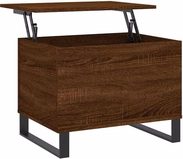 Berkfield Home Modern Brown Oak Coffee Table with Lift Mechanism, W: 60 cm, D: 44.5 cm, H: 45 cm – 1