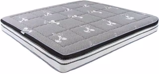 Angel Cerda Hybrid Mattress with Temperature Regulation and Grey Knit Fabric, W/D/H: 180 x 200 x 24 cm