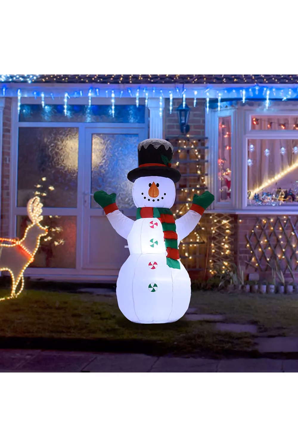 Living and Home White Inflatable Snowman Christmas Decoration, Height: 120 cm – 2