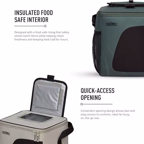 Thermos Radiance 17L Insulated Family Cool Bag in Green with Rock Cap and Leakproof Lining – 2