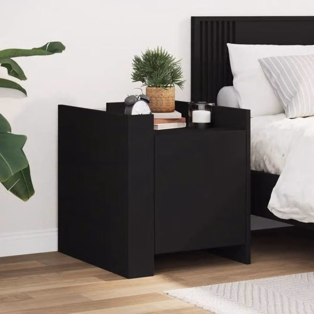Berkfield Home Decorative Bedside Cabinet in Black, W/D/H: 45 x 50 x 50 cm – 2