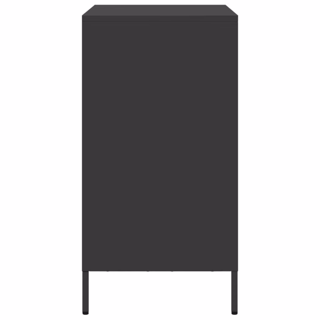 Berkfield Home Black Sideboard in Matt Cold-rolled Steel, W: 68 cm, D: 39 cm, H: 73.5 cm – 4