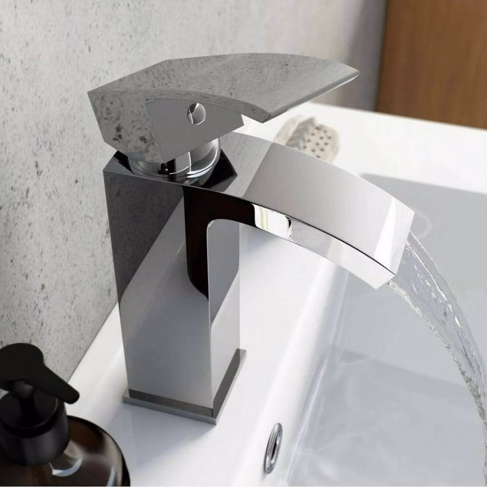 KORVIXA Waterfall Bathroom Basin Countertop Tap in Silver Chrome – 2