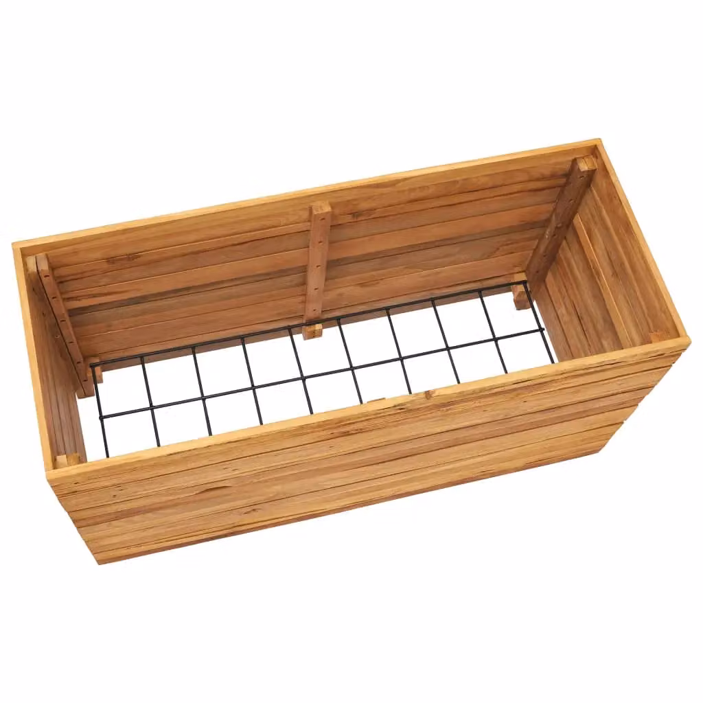 Berkfield Home Raised Bed in Brown Solid Wood and Steel, W/D/H: 100 x 40 x 55 cm – 2