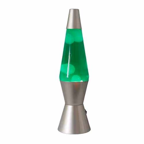 ValueLights Retro LED Lava Lamp with Green Liquid and White Wax, Cylinder Tabletop Mood Light – 1