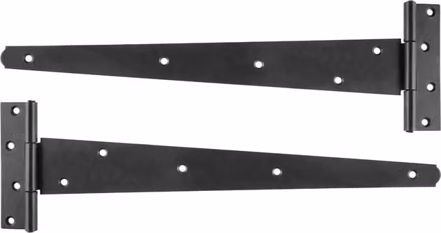 Hiatt Screw-on Tee Hinge Pairs in Black, 16in