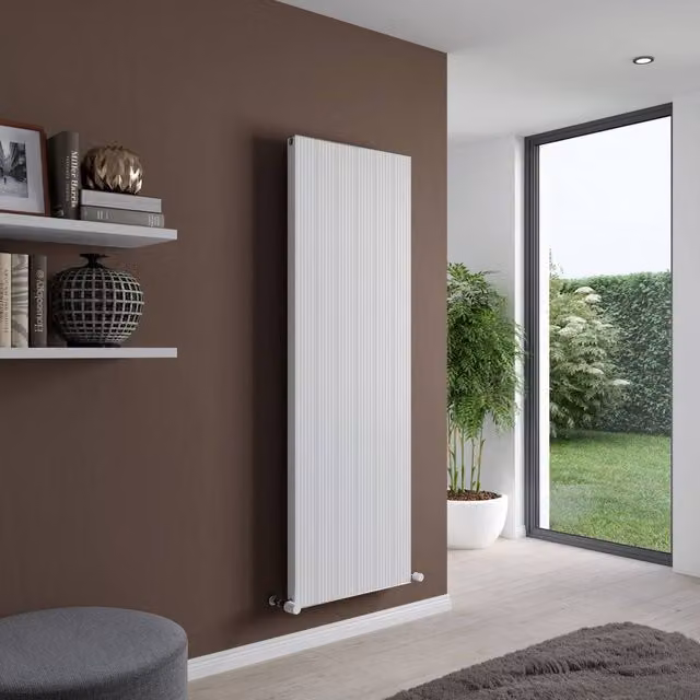 Bathroom Kingdom Ariel White Single Flat Panel Vertical Wall Hung Radiator H: 180 cm, W: 40 cm – 1