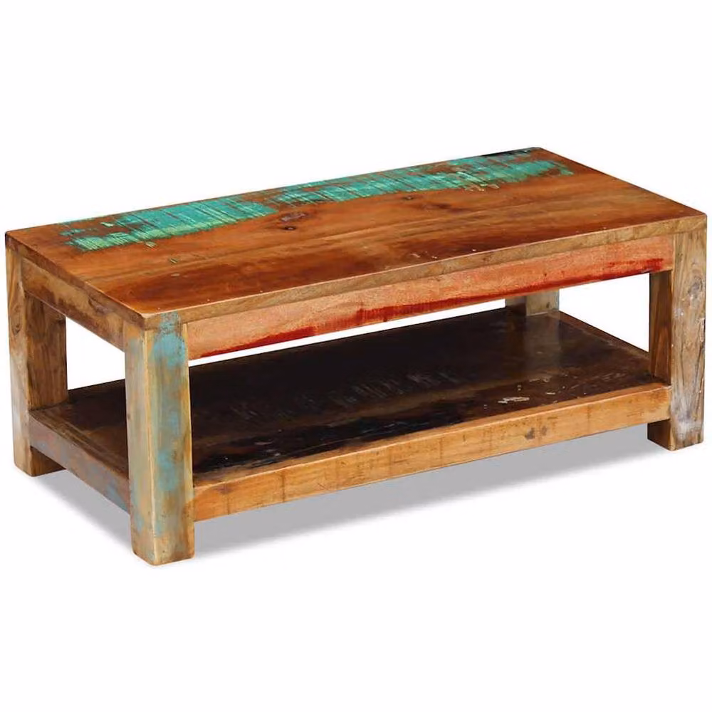 Berkfield Home Solid Reclaimed Wood Coffee Table, Brown, W: 90 cm, D: 45 cm, H: 35 cm – 2