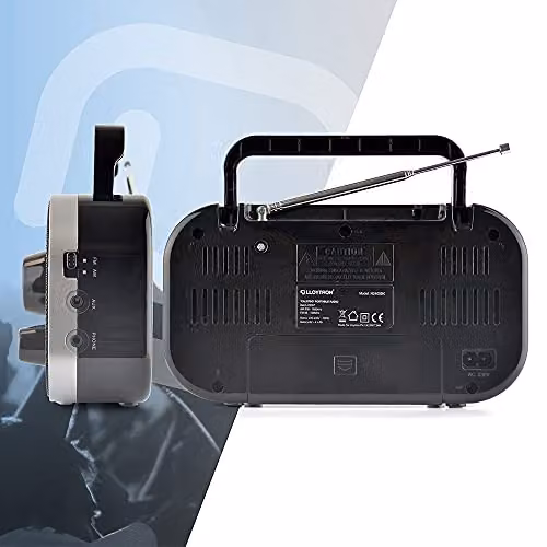 LLOYTRON Calypso Portable AM/FM Radio with 3.5mm Jack, Black – 6