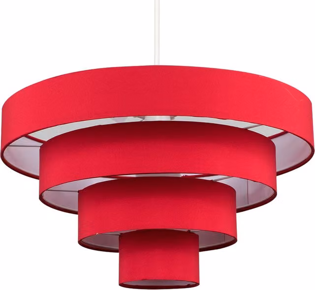 ValueLights Modern Round Red Fabric Ceiling Pendant Light Shade