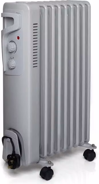 Futura 2000W Oil Filled Radiator, Portable Freestanding Electric Heater in Grey – 8
