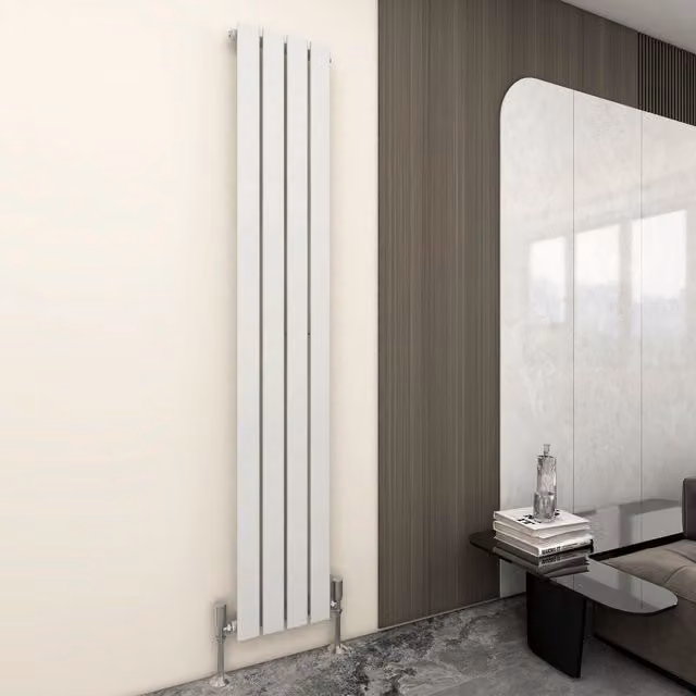 MCC Direct Designer Flat Panel Single Radiator, White, H: 180 cm, W: 27.2 cm, D: 27.2 cm