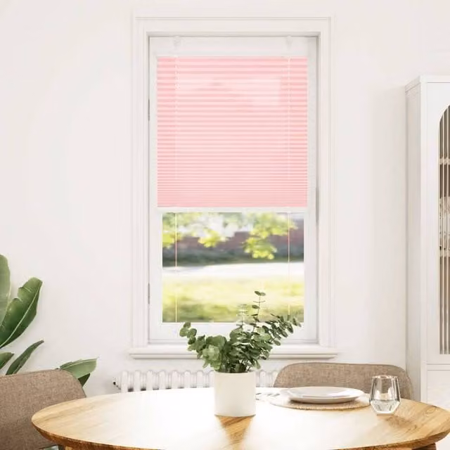 Berkfield Home Single Pleat Fabric Blind in Pink, W: 64.4 cm, H: 150 cm