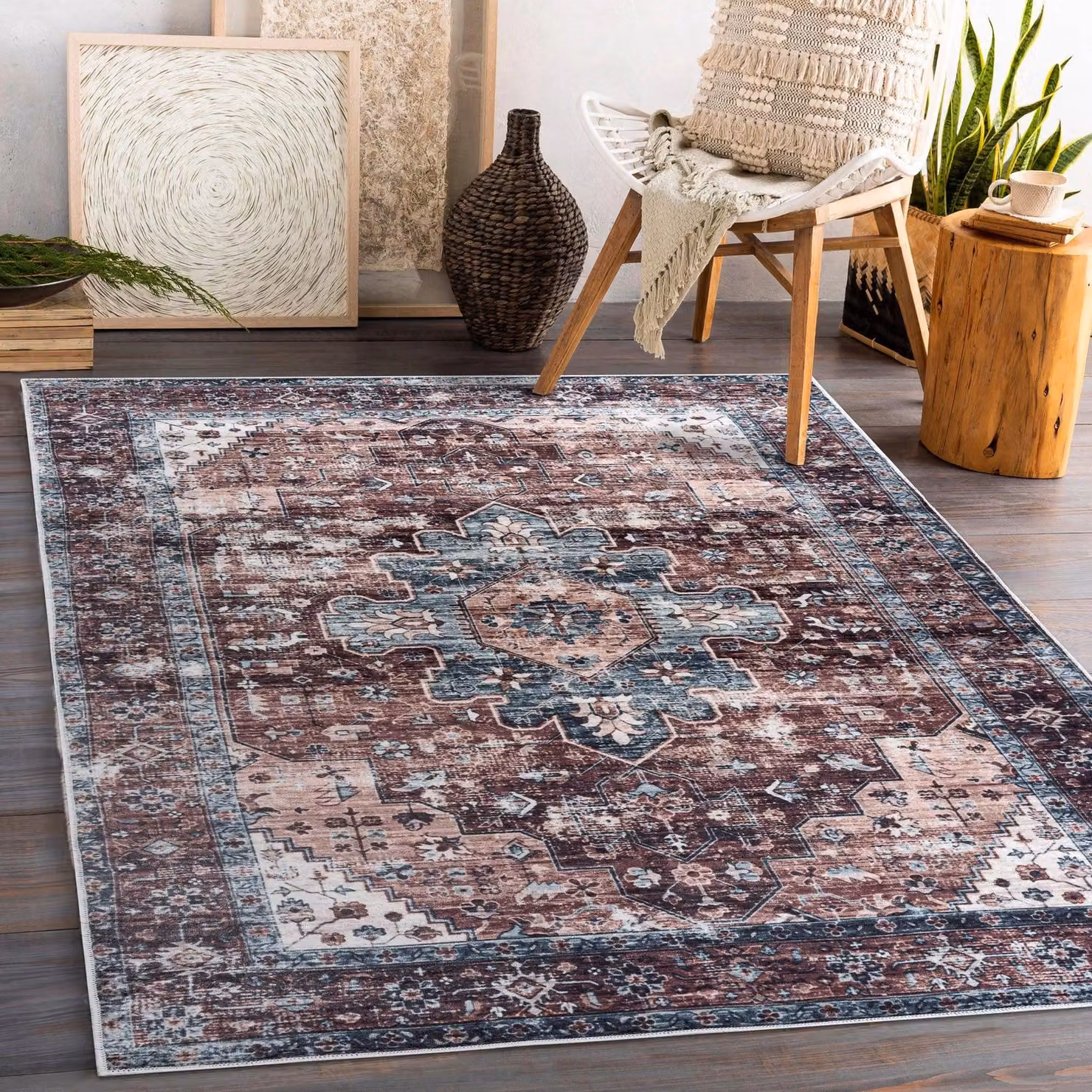 RugsX Andre Oriental Vintage Rug in Brown, W: 160 cm, L: 220 cm – 3