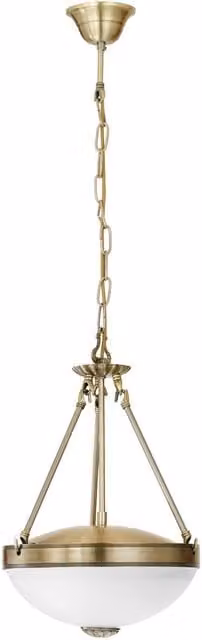 Loops Suspended Pendant Ceiling Light in Bronze with White Glass Shade, E27 – 1
