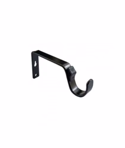 New Edge Blinds Quick Lock Fixed Metal Curtain Pole Support Bracket Pair in Black (28mm) – 2