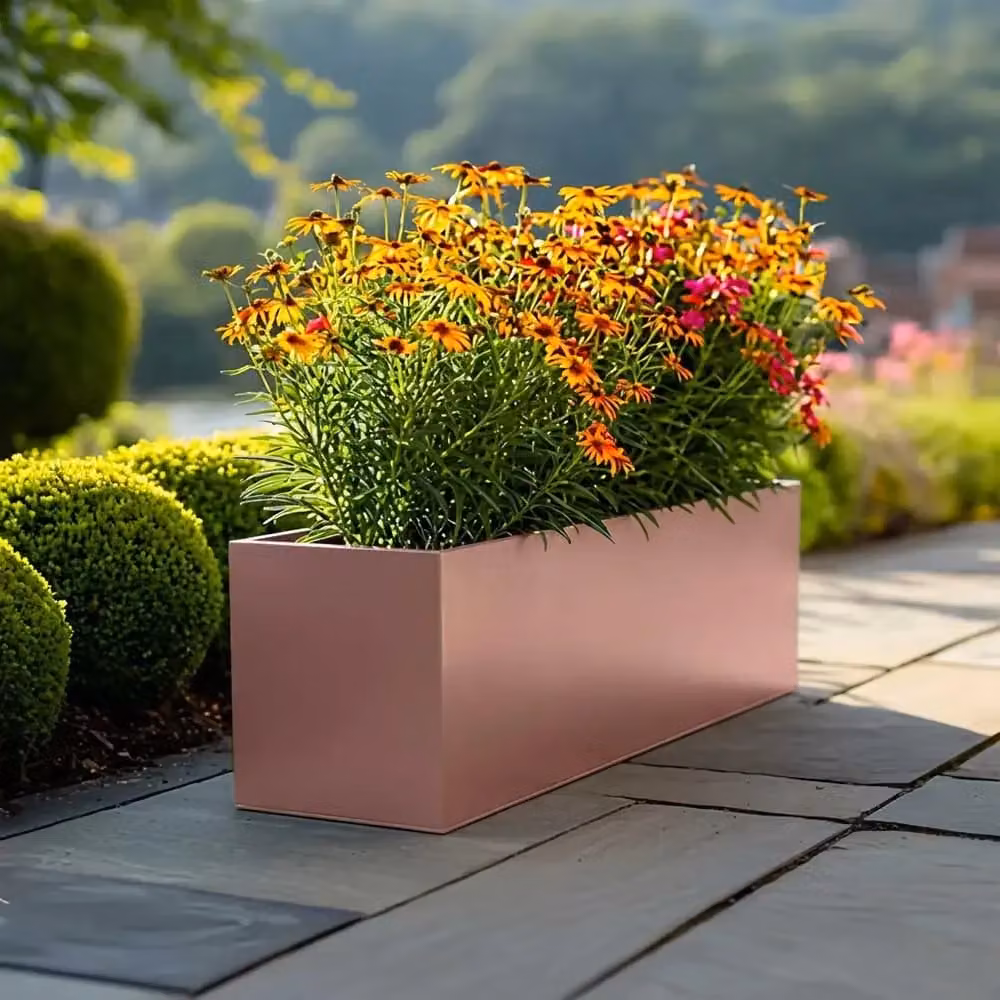 Access Garden Products Gold Galvanised Steel Trough Planter, W/D/H: 75 x 32 x 32 cm – 2