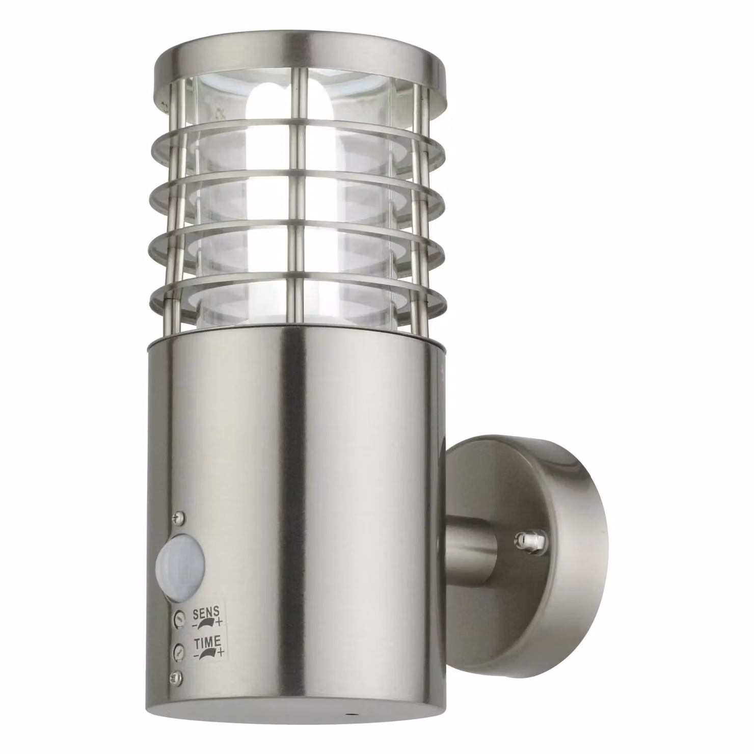 First Choice Lighting Bloom Set of 2 Silver Brushed Stainless Steel Outdoor Motion Sensor LED Path Lights – 2