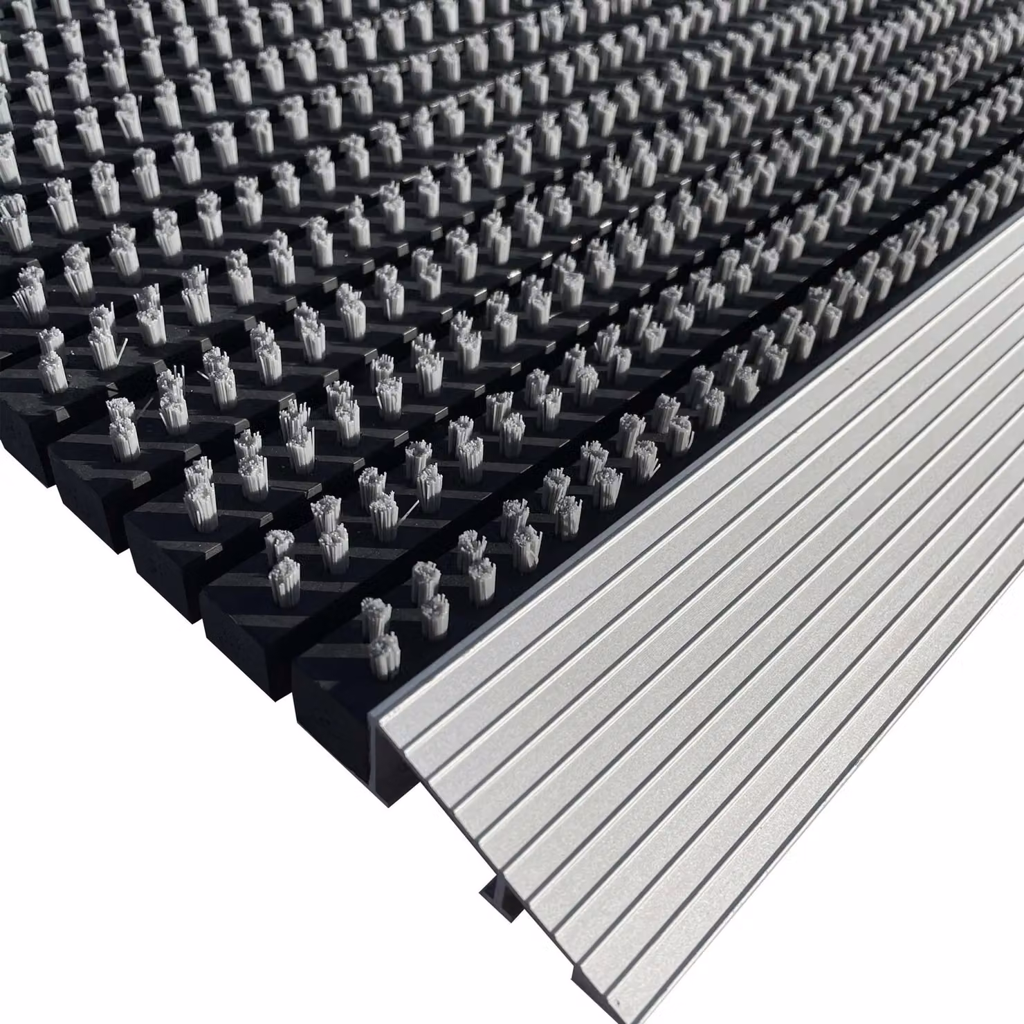 Nicoman Grey Aluminium Striped Heavy Duty Barrier Dirt-Trapper Door Mat, W/D: 60 x 40 cm – 2