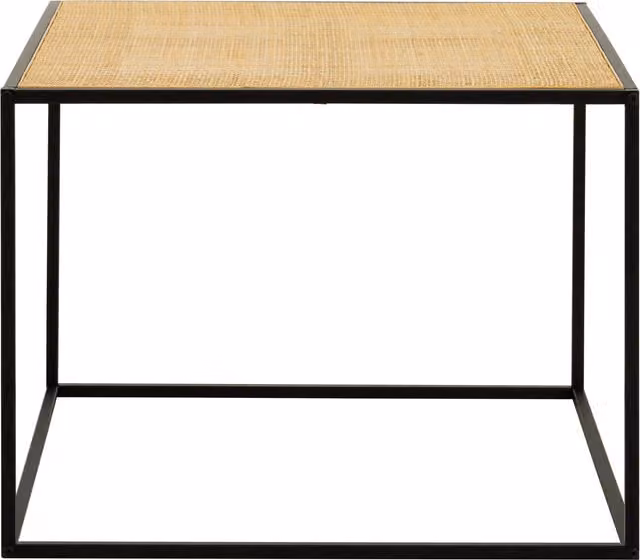 Orsina Modern Square Rattan and Metal Coffee Table, Black, W/D/H: 60 x 60 x 45 cm – 2