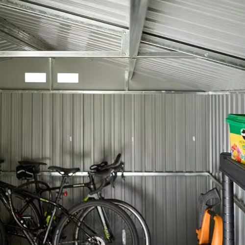 Rowlinson Trentvale 10x12 Metal Apex Shed in Light Grey – 2