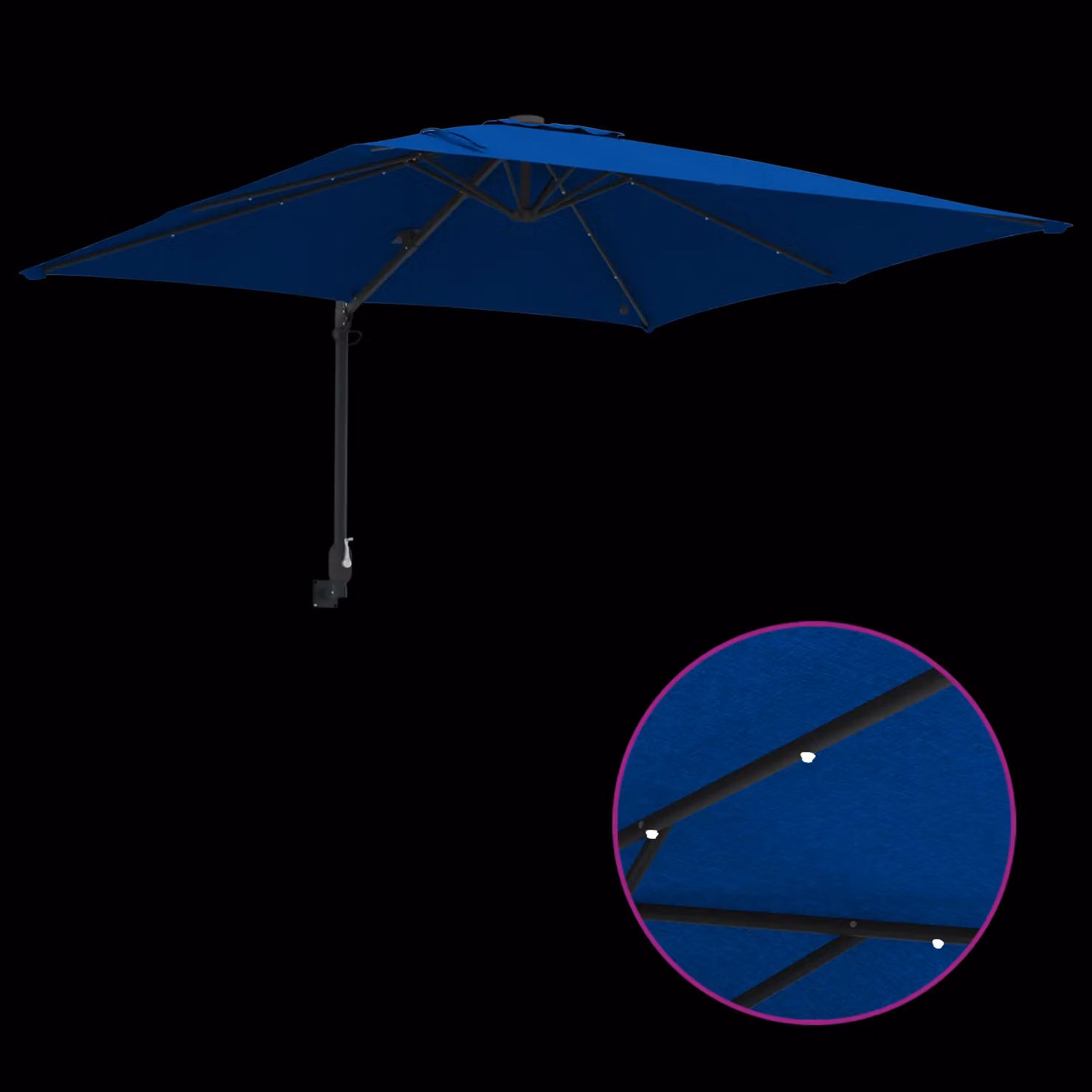 Berkfield Home Garden Blue Polyester and Steel Parasol, W/D: 250 x 250 cm, H: 160 cm – 5