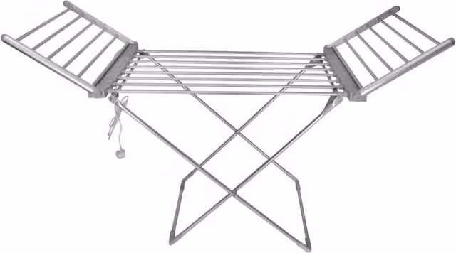Alivio Silver Metal Electric Foldable Heated Indoor Dryer Rack