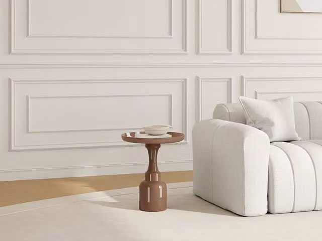 Vente-unique KYRESA Metal Side Table in Brown, W/D/H: 45.5 x 45.5 x 40 cm