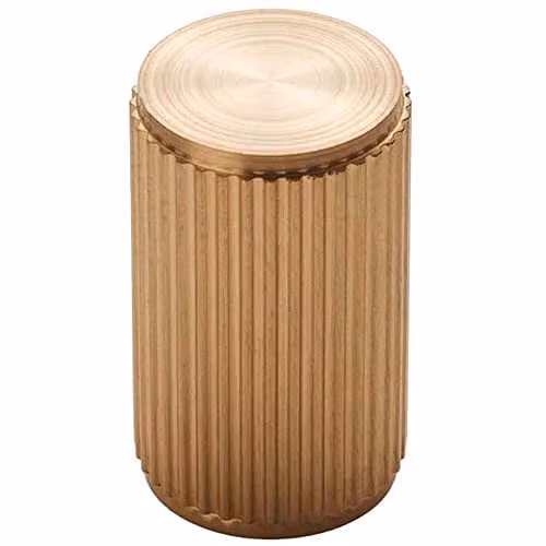 Loops Lined Cylindrical Cupboard Door Knob in Satin Brass