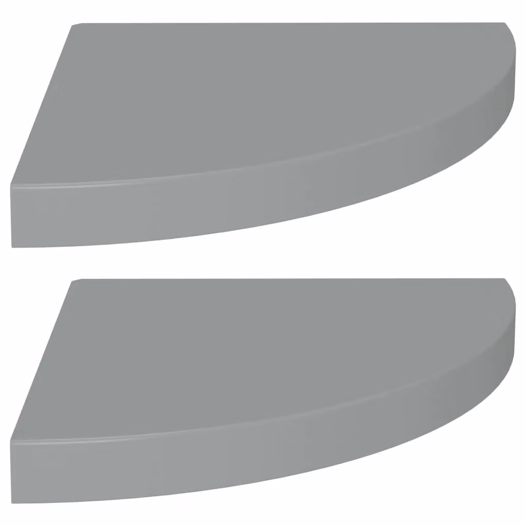 Berkfield Home Floating Corner Shelves, 2 Pack, Grey, W/D/H: 35 x 35 x 3.8 cm – 2