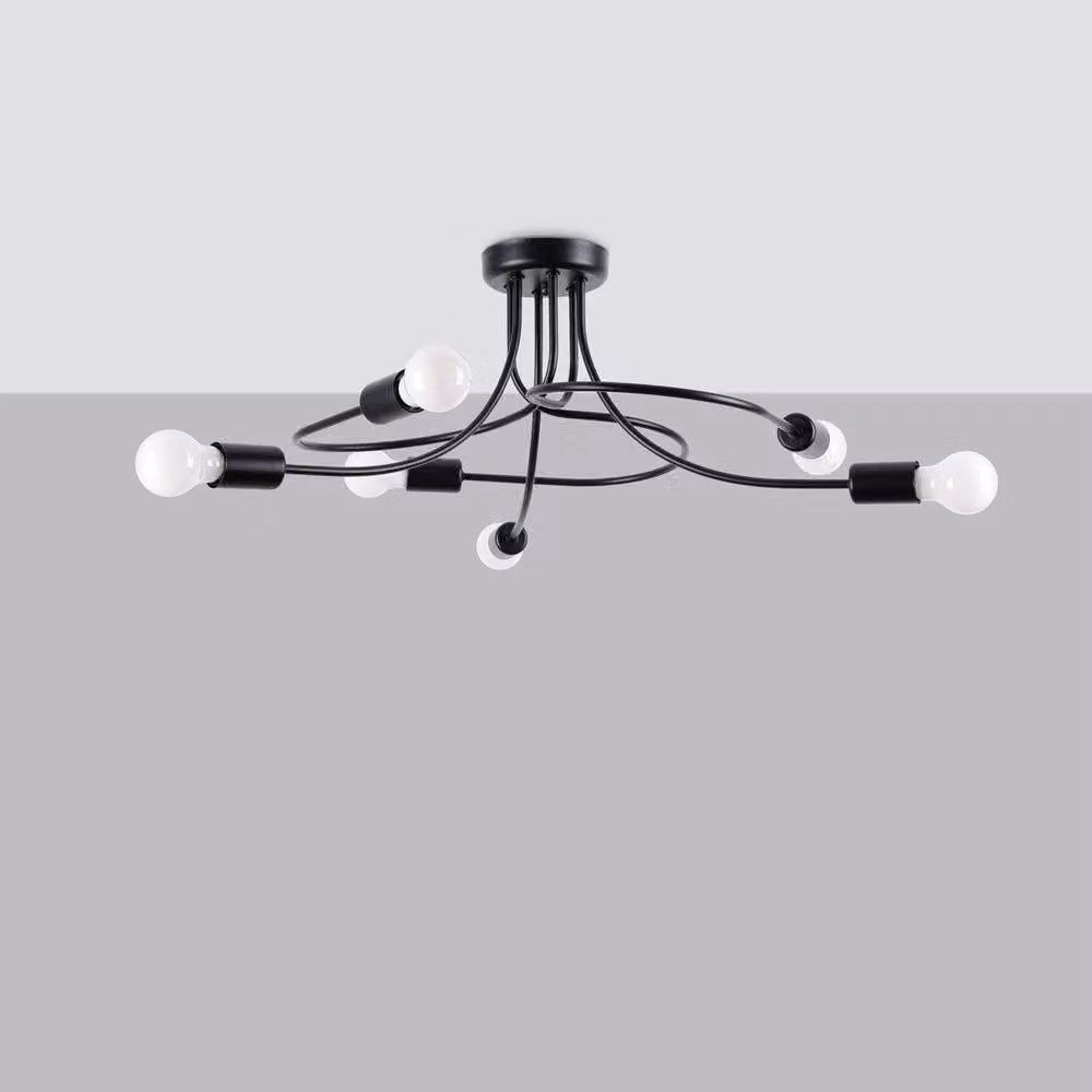 Sollux Lighting LEVAR LED Pendant Chandelier, Black, W/D/H: 69 x 29 x 66 cm – 2