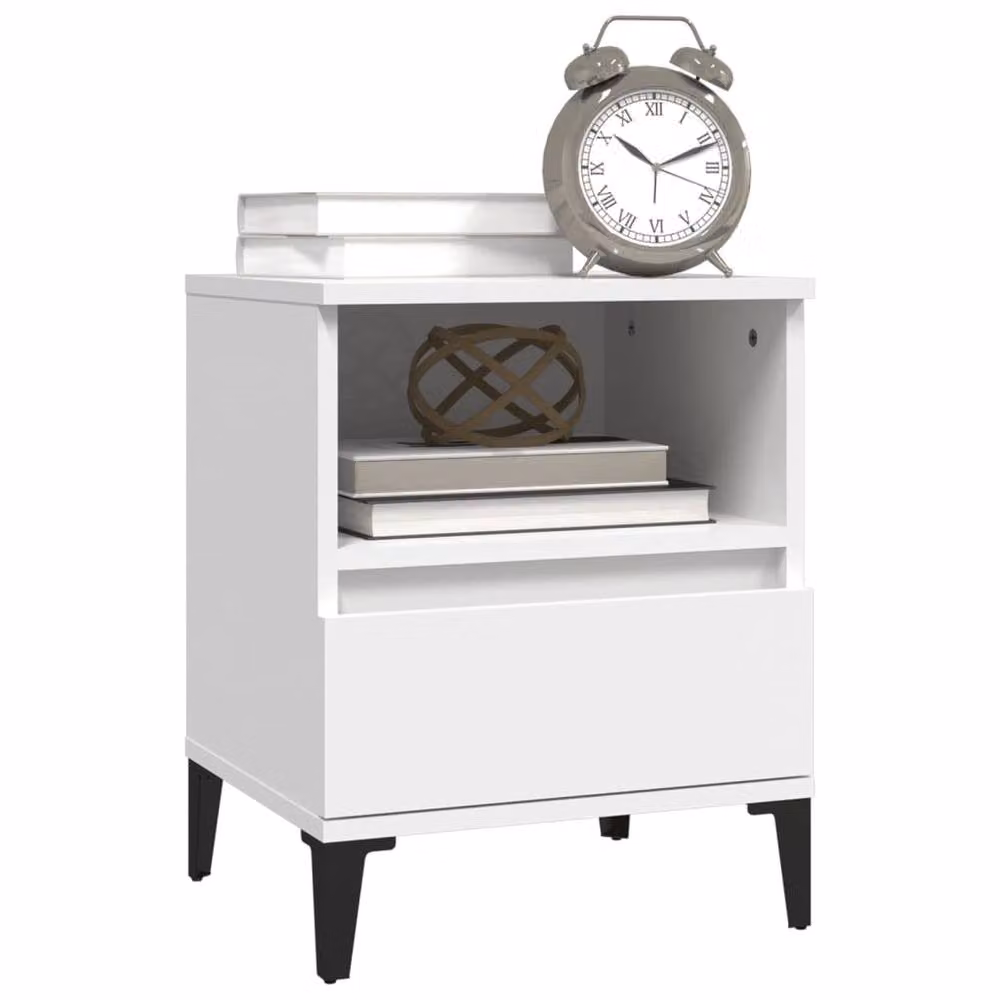 Berkfield Home Bedside Cabinets, 2 Piece Set, White, W/D/H: 40 x 35 x 50 cm – 4