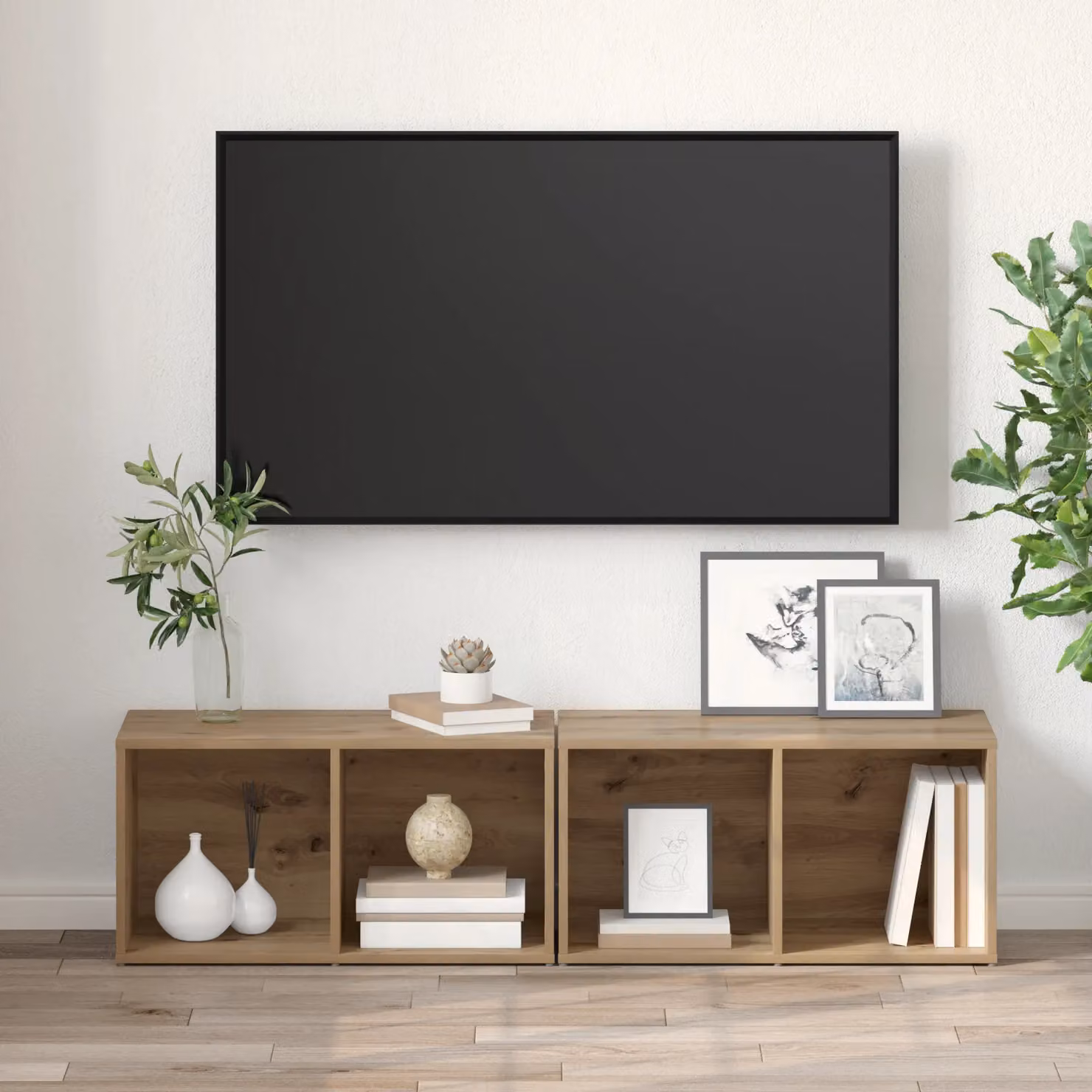 Berkfield Home 2-Piece Artisan Oak Engineered Wood Cube Shelving Unit in Brown – 2