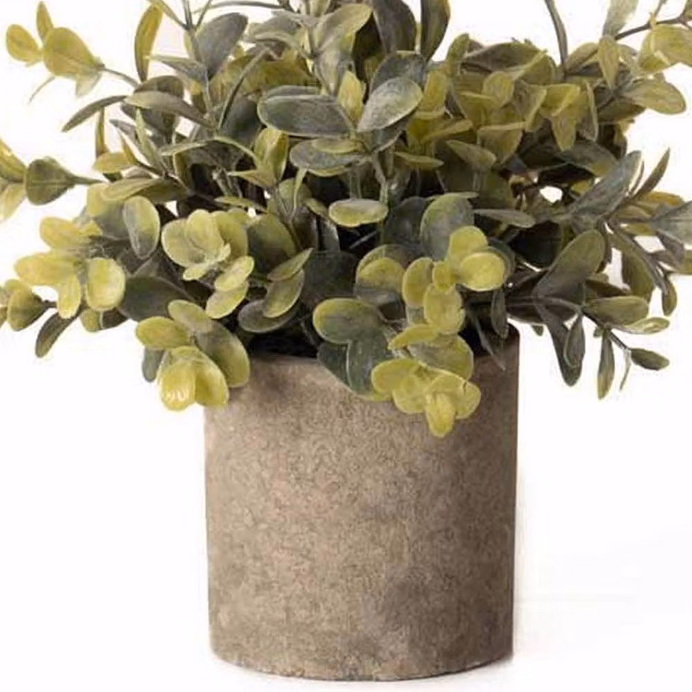 Lemon Pavilion Artificial Green Eucalyptus Plant in a Stone Effect Pot – 2