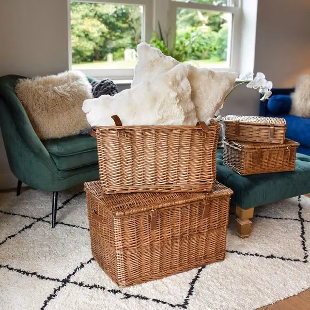 Madison & Mayfair Wicker Laundry Hamper Basket with Handles, Brown, H 54 x W 37 x D 32 cm – 2