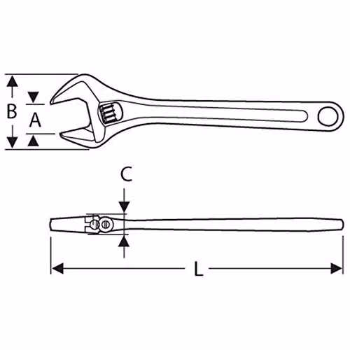Britool E187366B Adjustable Wrench, Silver, 150 mm
