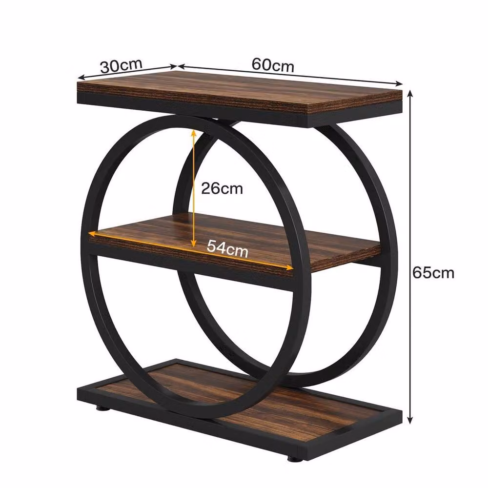 KORVIXA Set of 2 Modern Brown Square Wood End Tables – 2