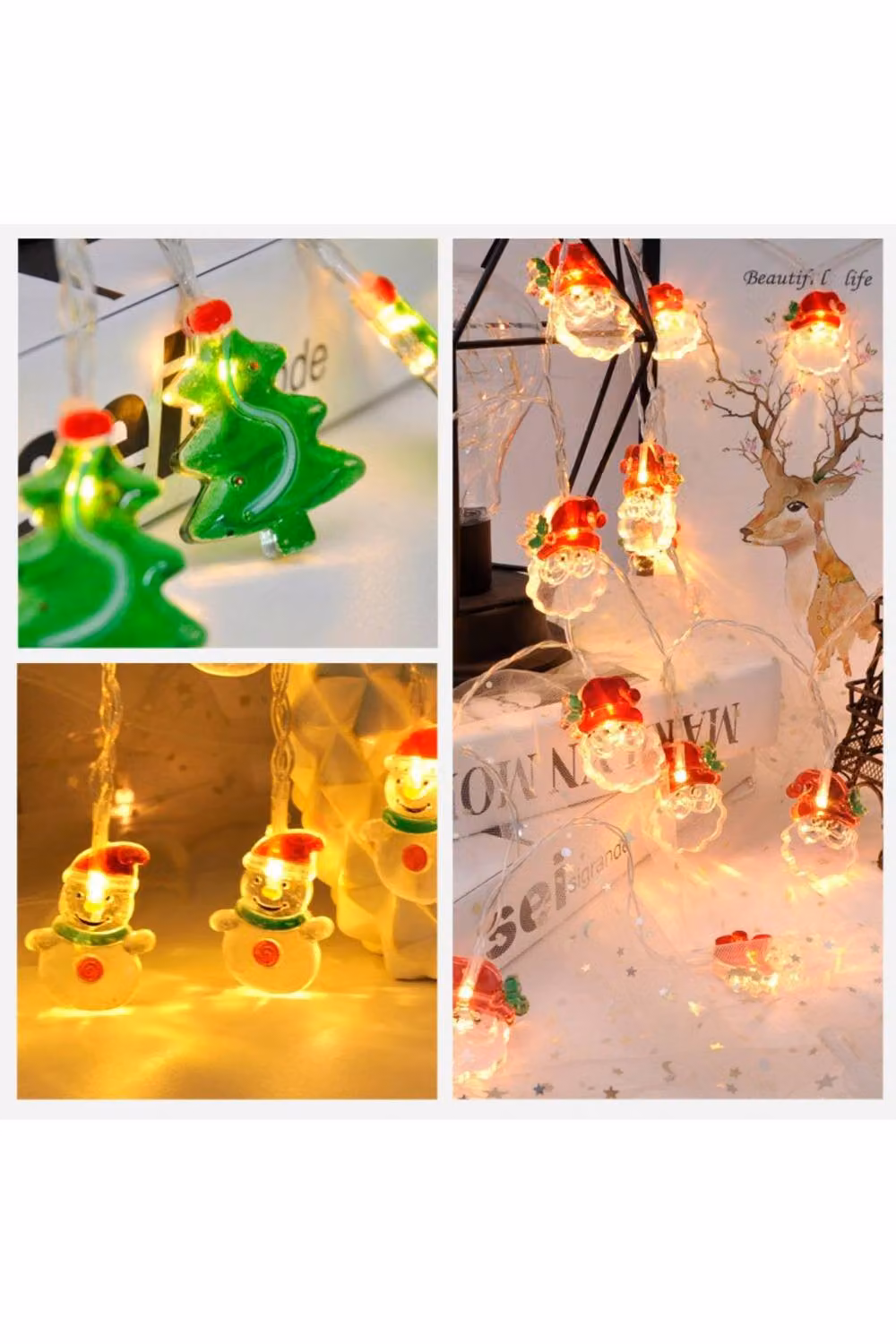 KDMD Red Santa Claus Battery Operated LED String Lights, 2m, 10 LEDs – 2